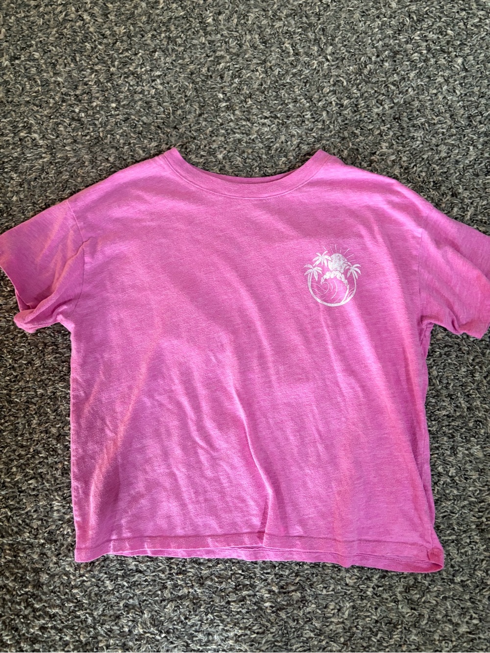 SO Pink Palm Tree Graphic Short Sleeve Tee